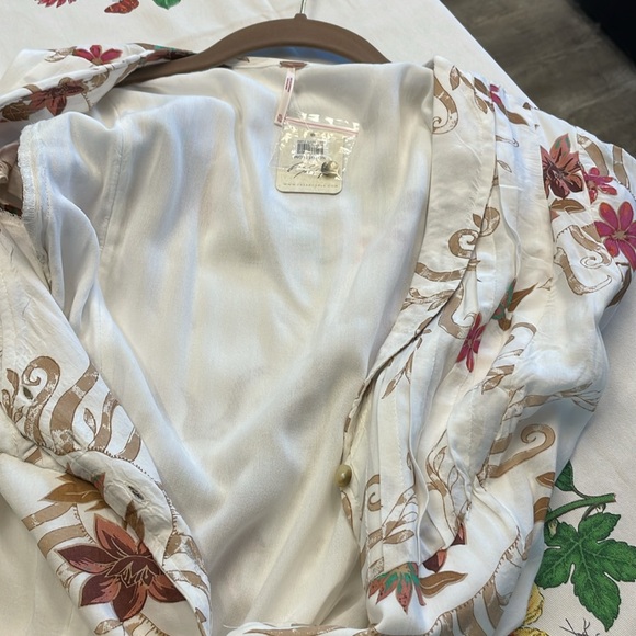 Free People size XL dress. NWT White with wine color floral print. 100% Modal - Picture 7 of 9